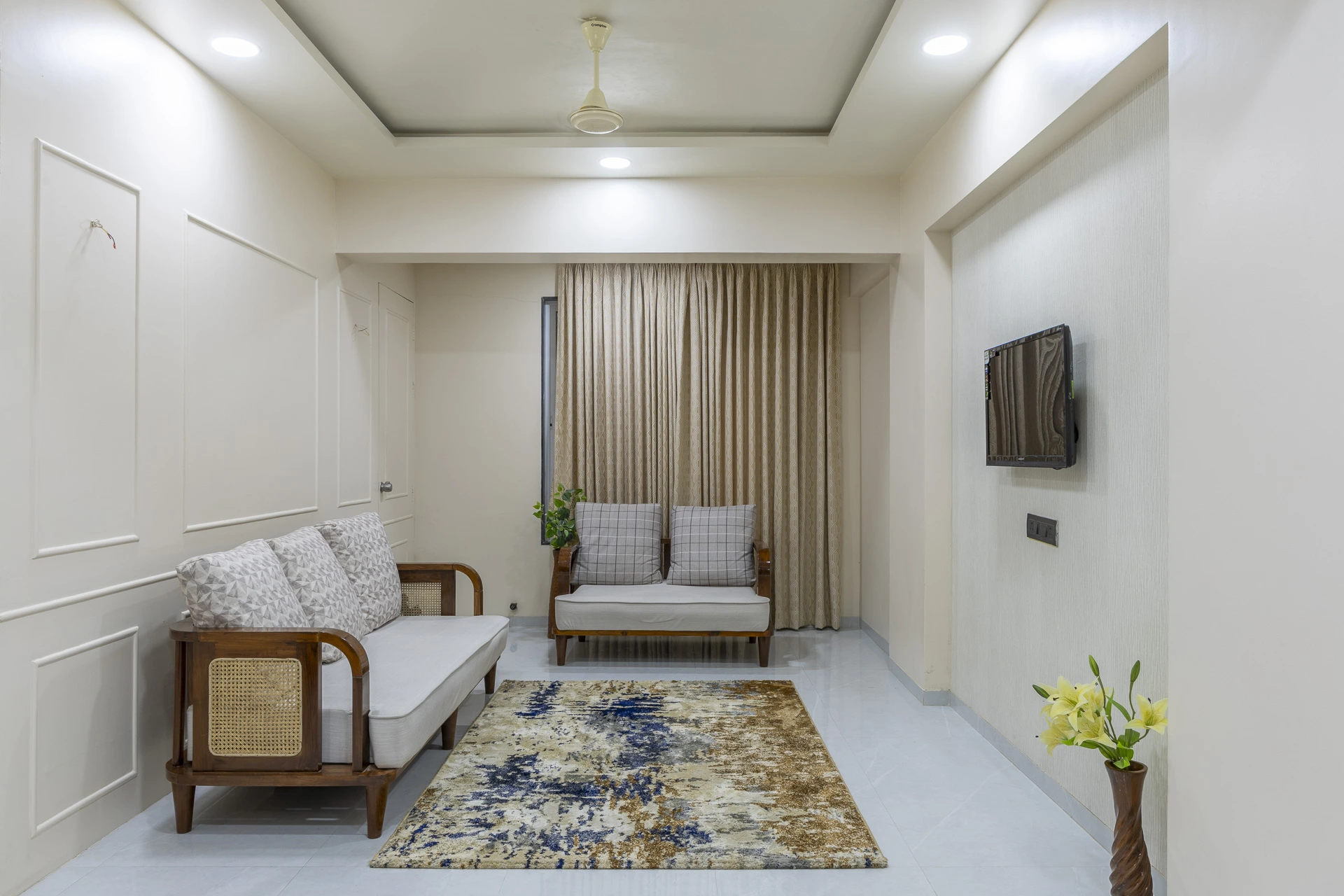 Luxury Living Room Interior - Satvik Villa Premium Homes